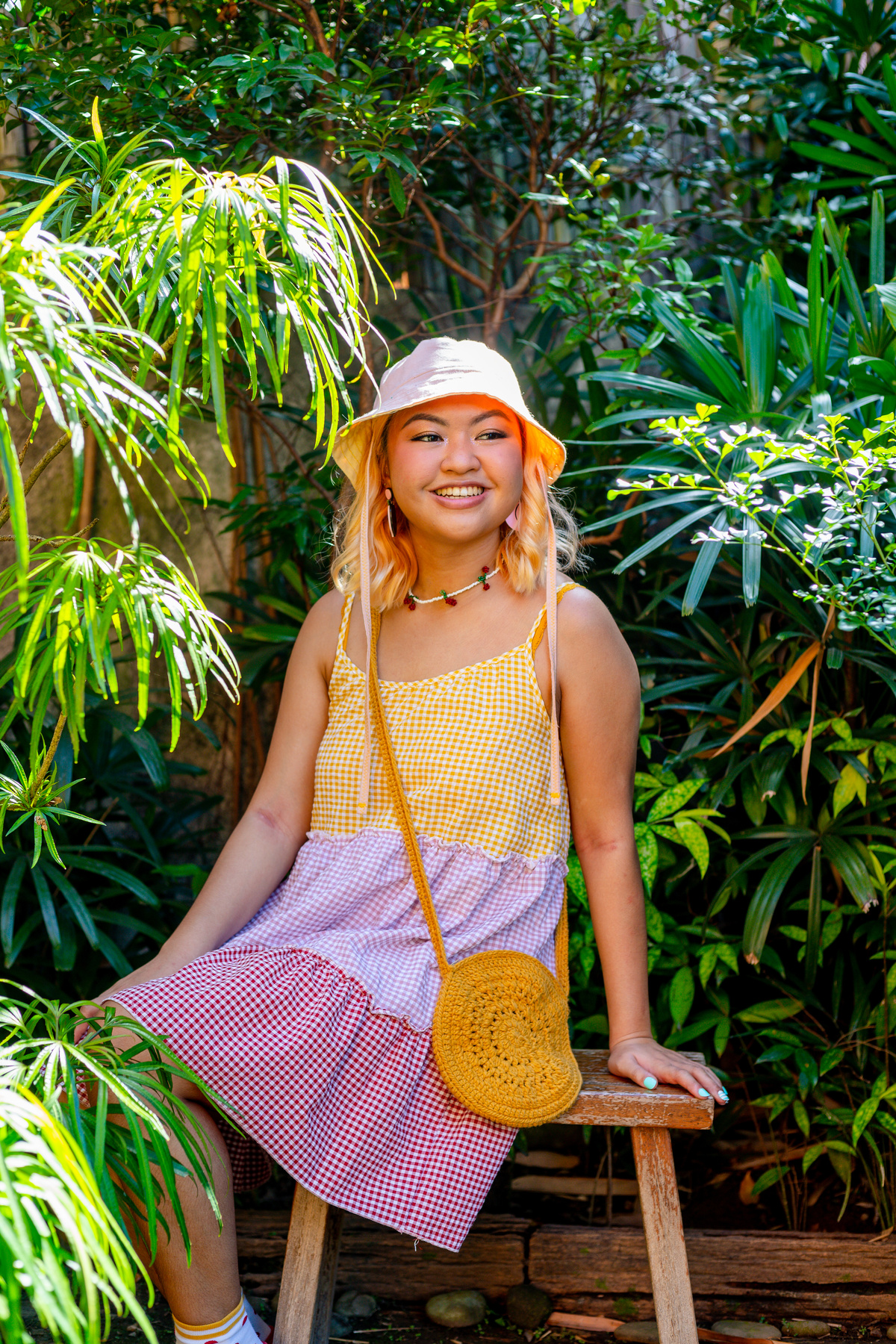 Woman in Bucket Hat and Summer Dress